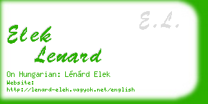 elek lenard business card