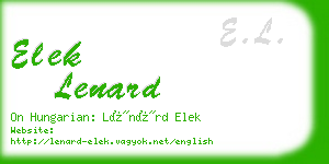 elek lenard business card